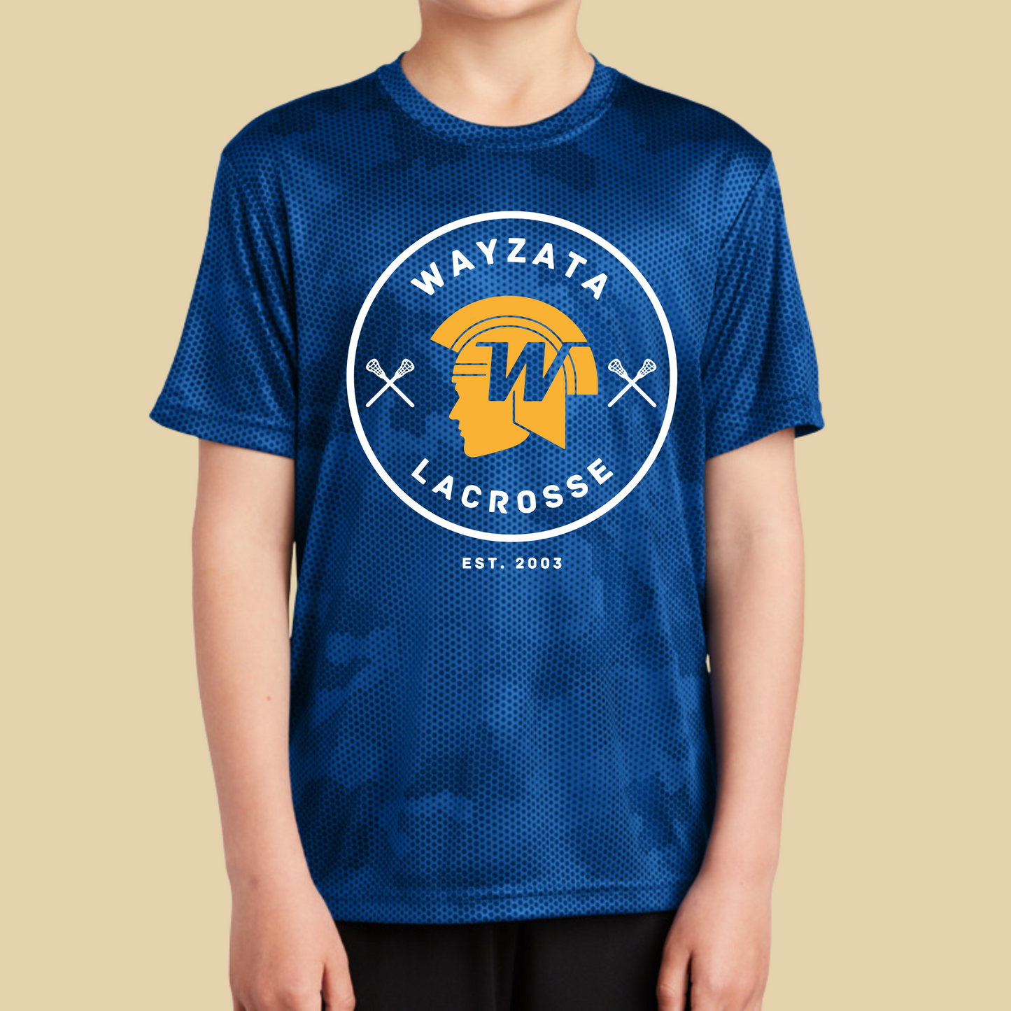 Wayzata Lacrosse Camo Youth tee