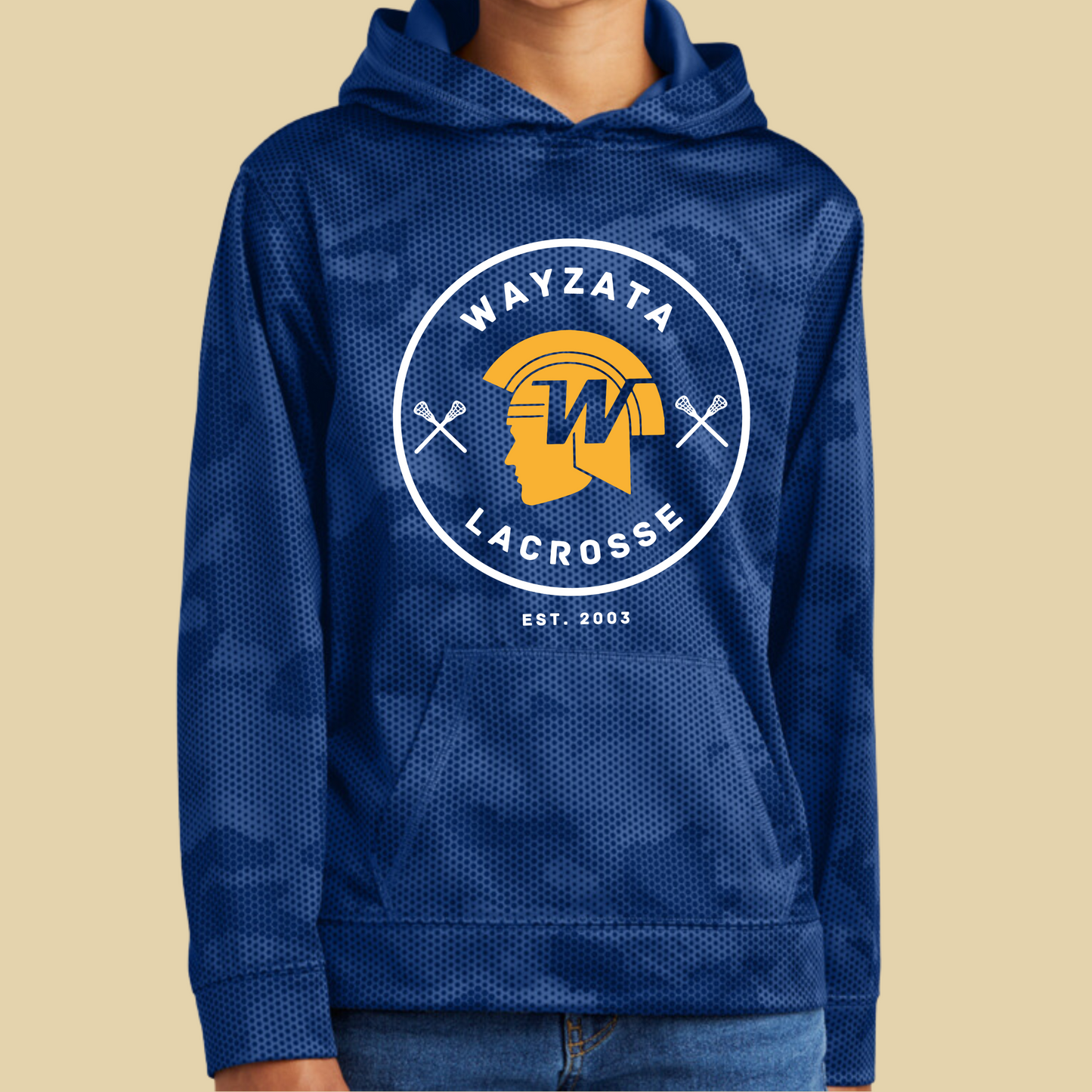 Wayzata Lacrosse Camo Tek Hoodie - Youth