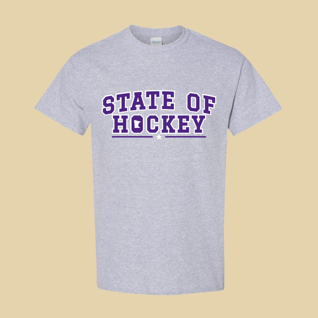 State of Hockey tee - Purple & Black