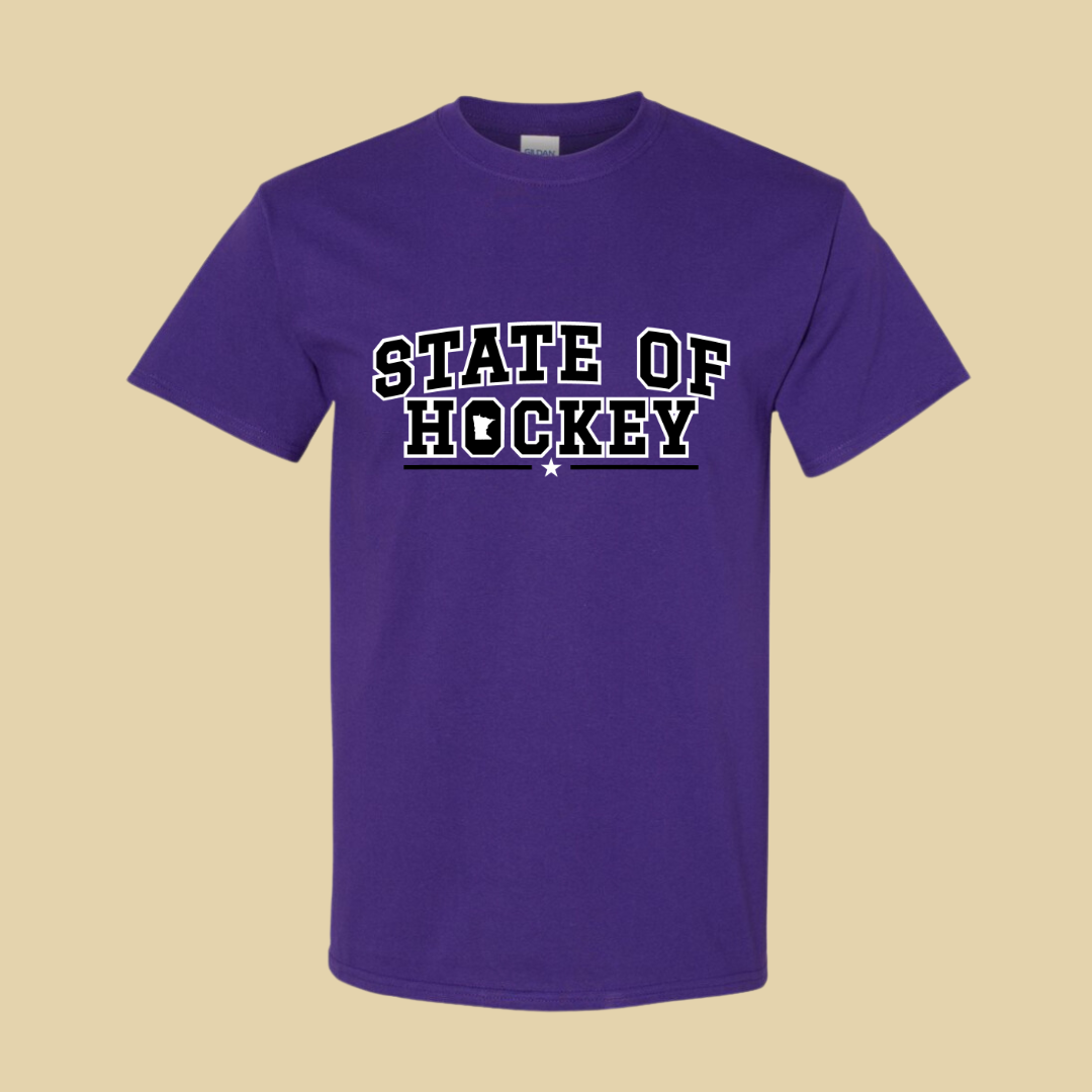 State of Hockey tee - Purple & Black