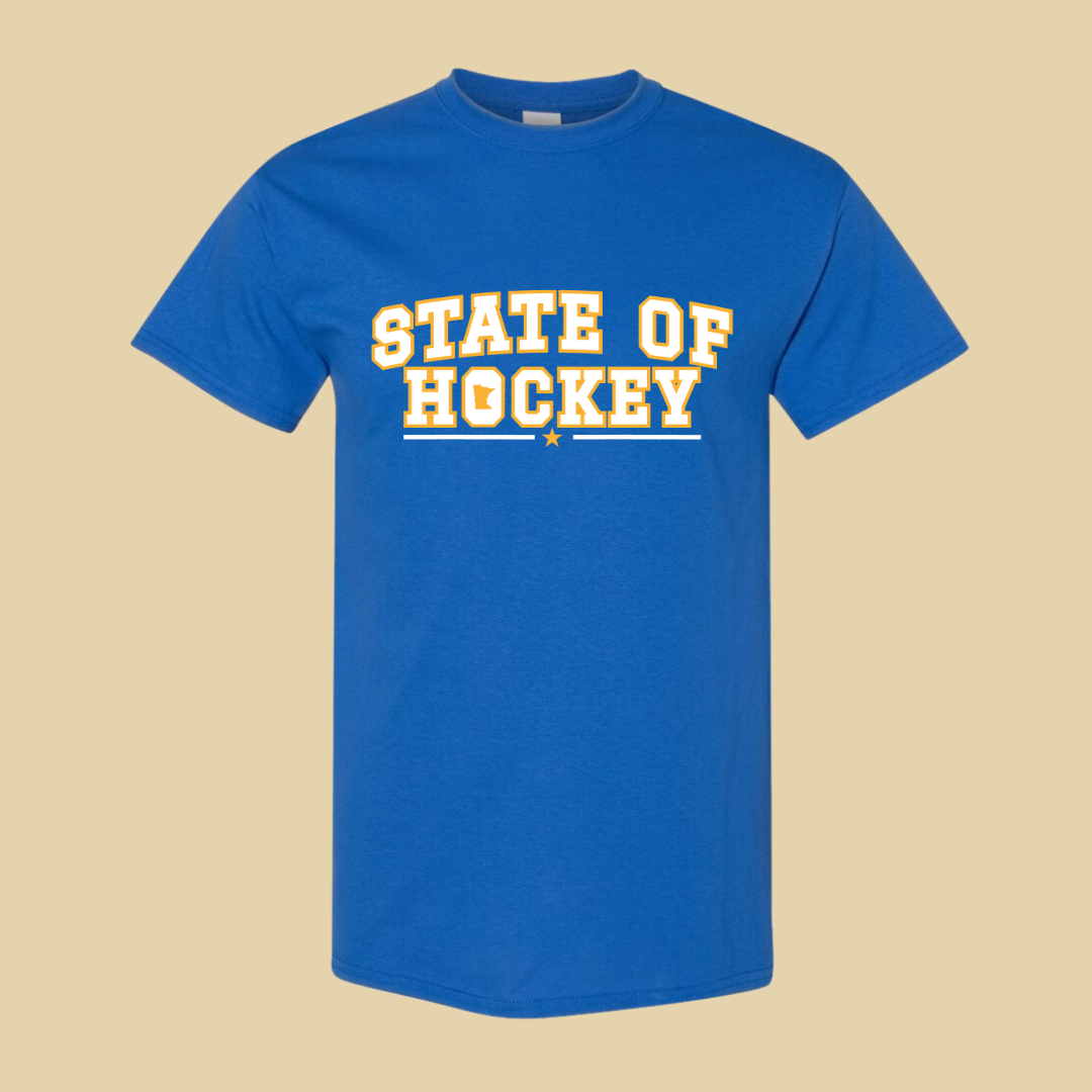 State of Hockey tee - Green and Blue