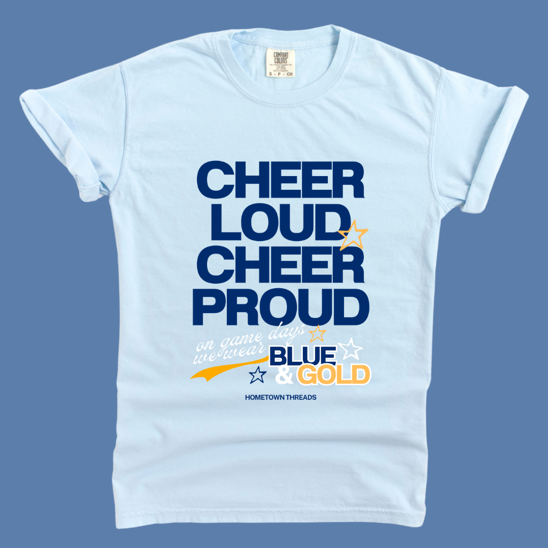 Cheer Loud - Blue & Gold tee