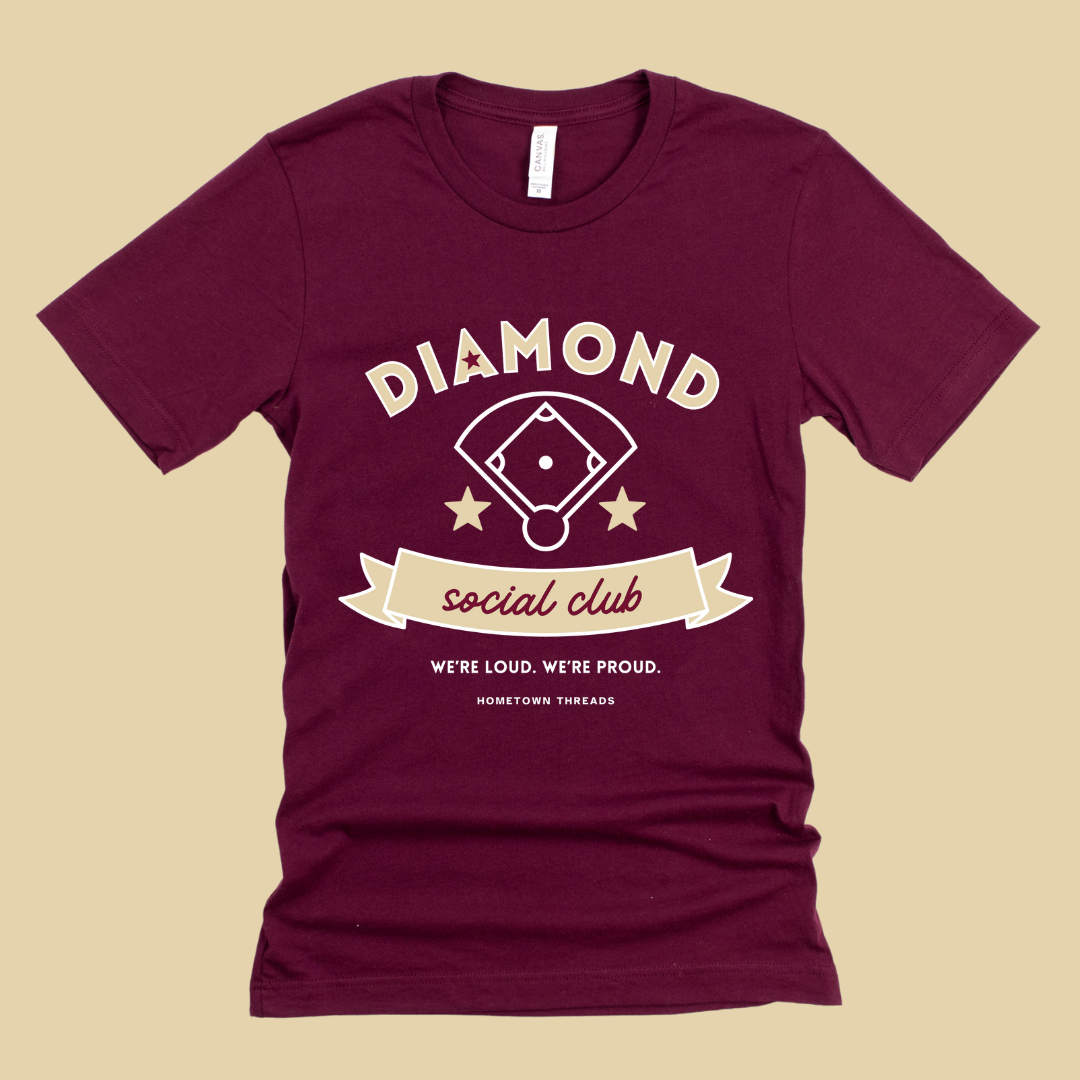 Diamond Social Club tee (crimson)