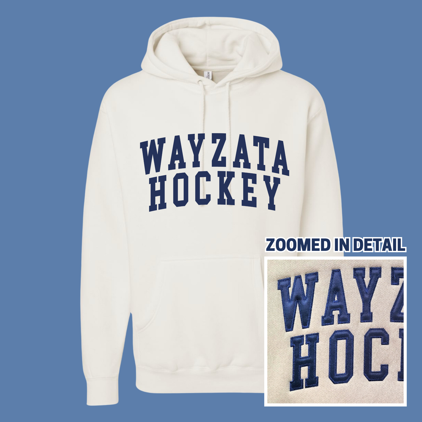 Wayzata Hockey Applique Hoodie - Bone