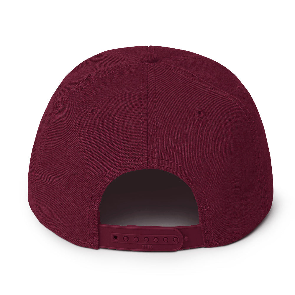 Crimson Snapback Flat-bill Hat