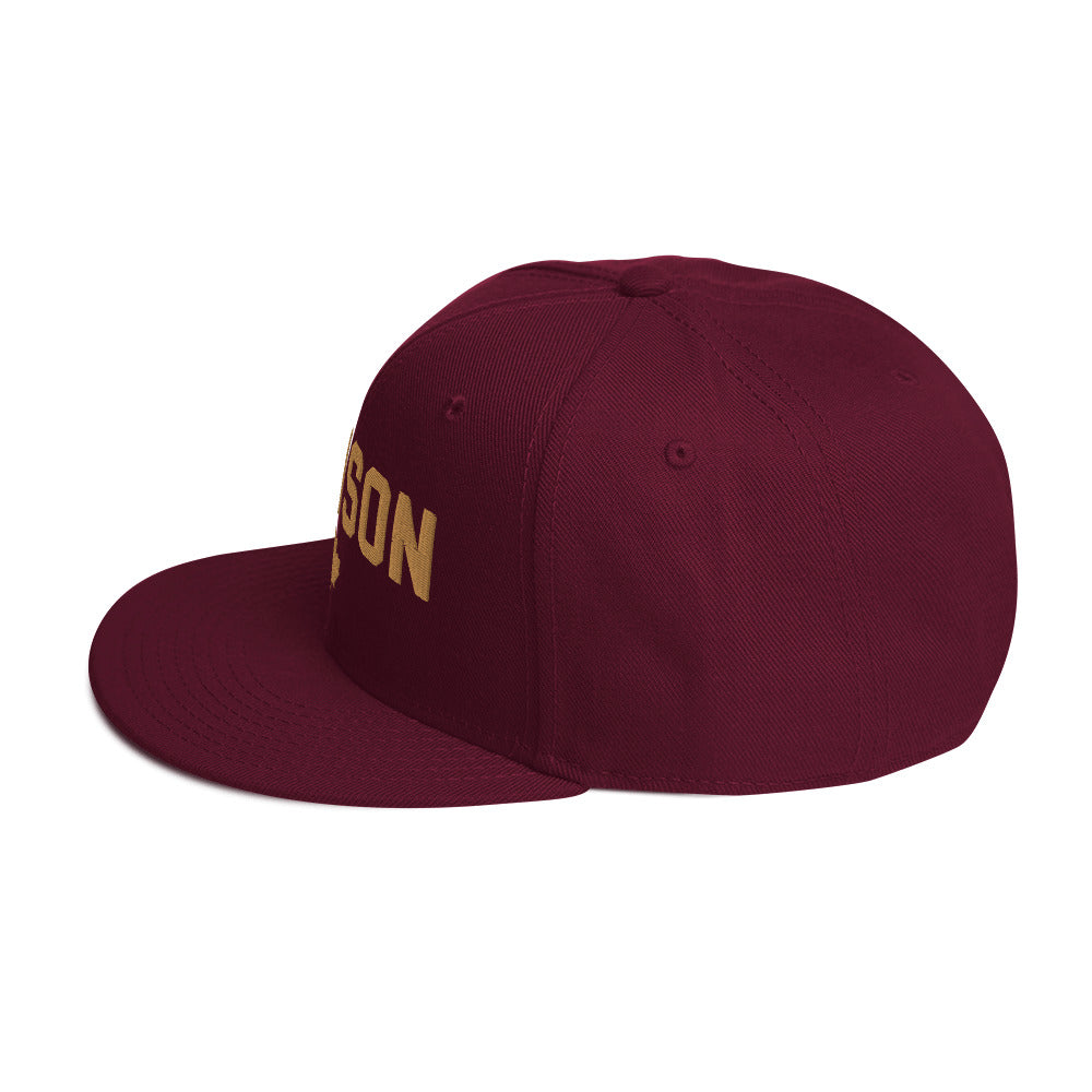Crimson Snapback Flat-bill Hat