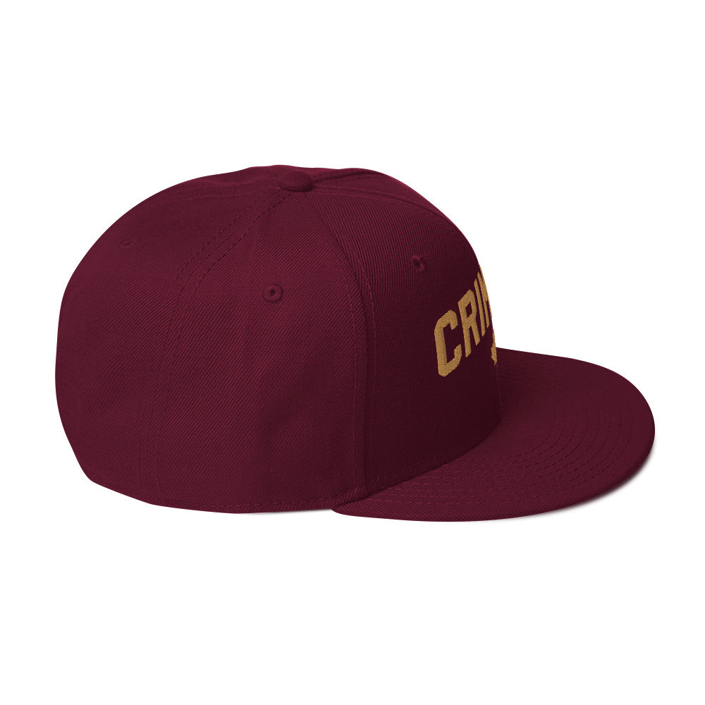 Crimson Snapback Flat-bill Hat