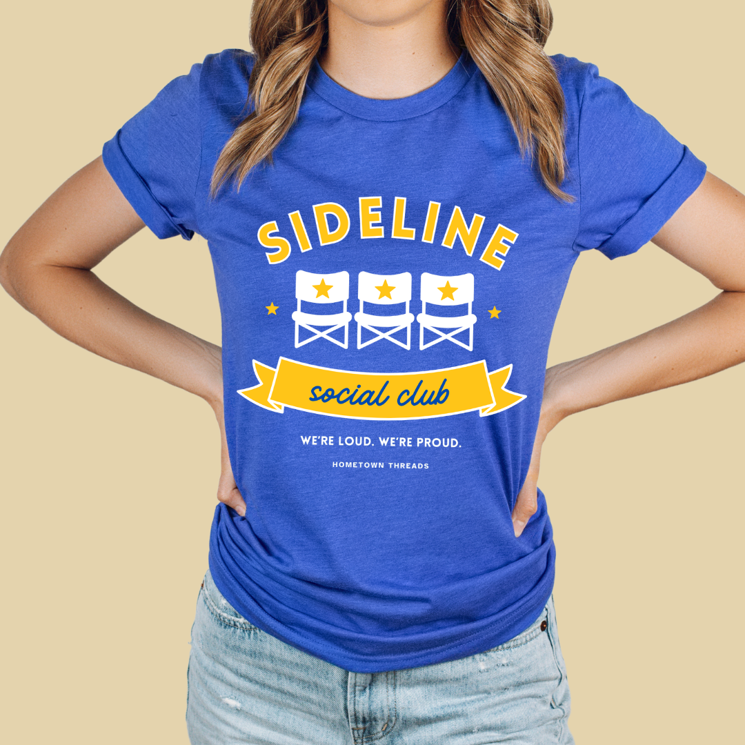 Sideline Social Club tee (gold/white)