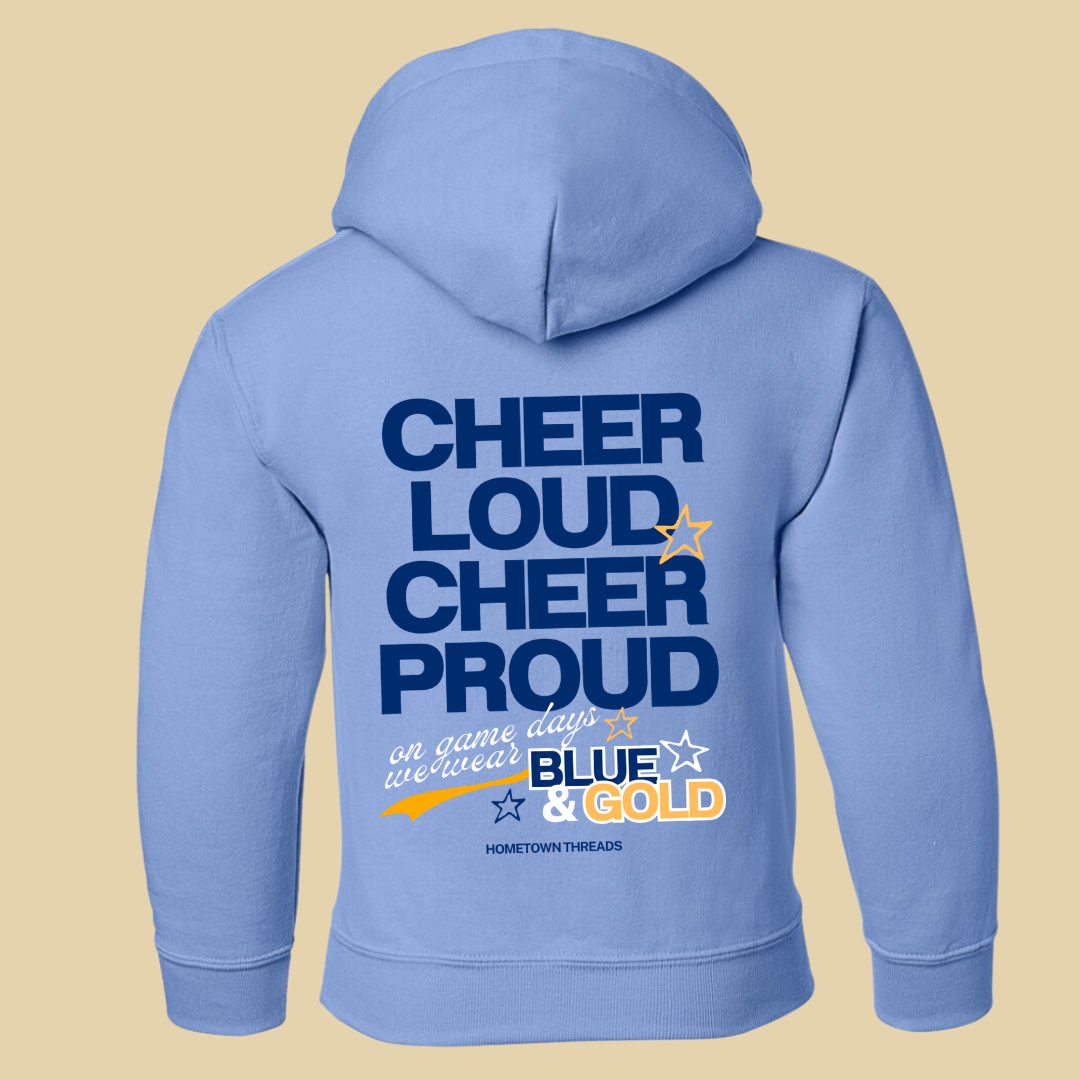 Cheer Loud - Blue & Gold Youth Hoodie