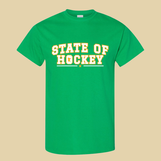 State of Hockey tee - Green and Blue