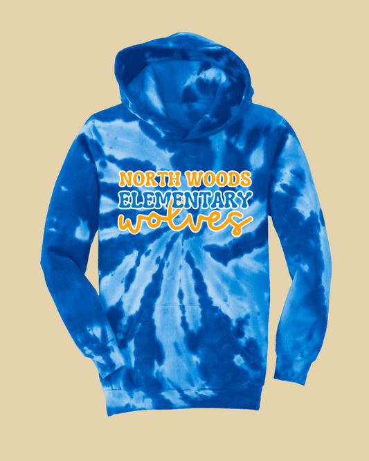 North Woods Wolves Tie Dye Hoodie