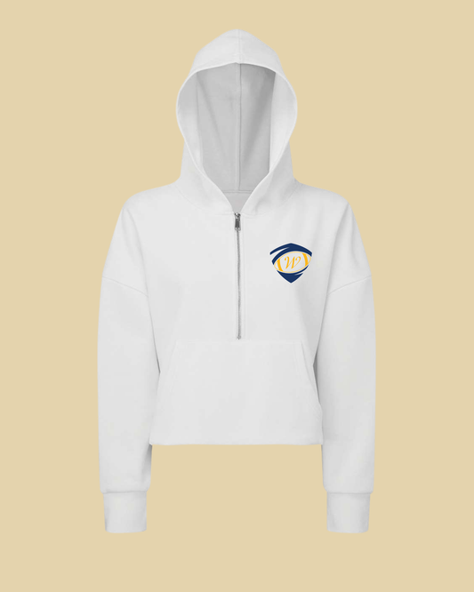 Wayzata Girls Flag Football Half-zip Cropped Hoodie