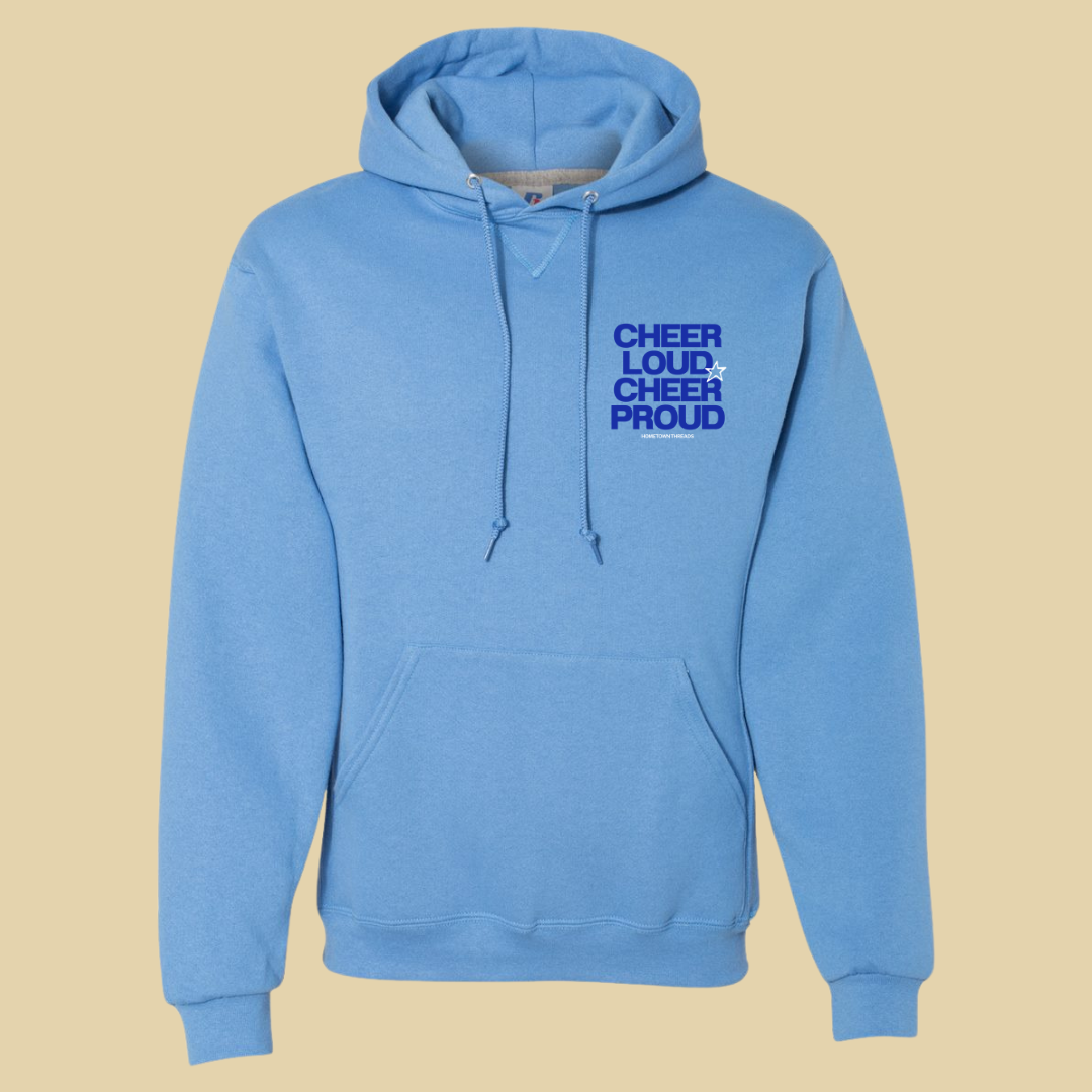 Cheer Loud - Blue & White Hoodie