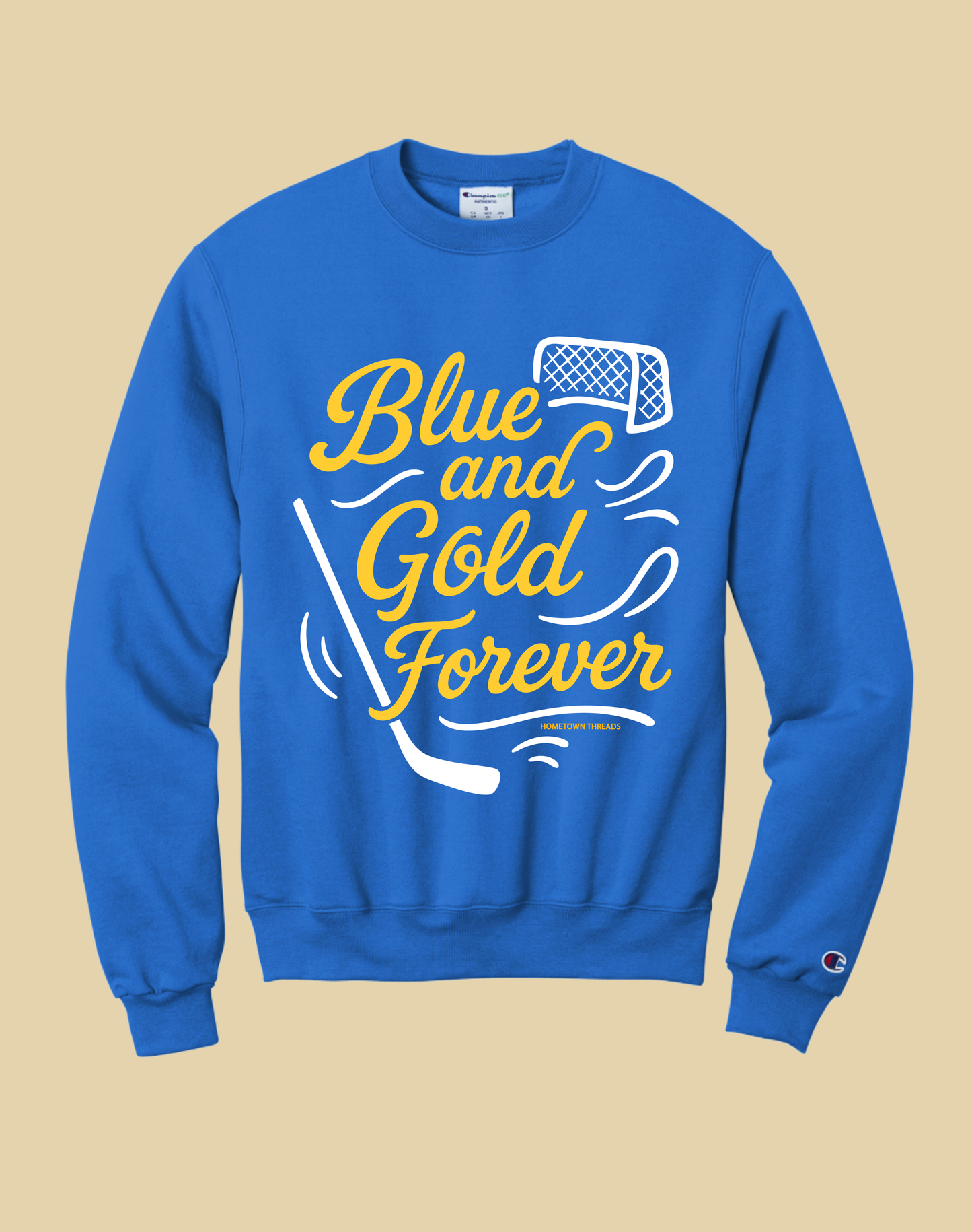 Blue and Gold Hockey Crew