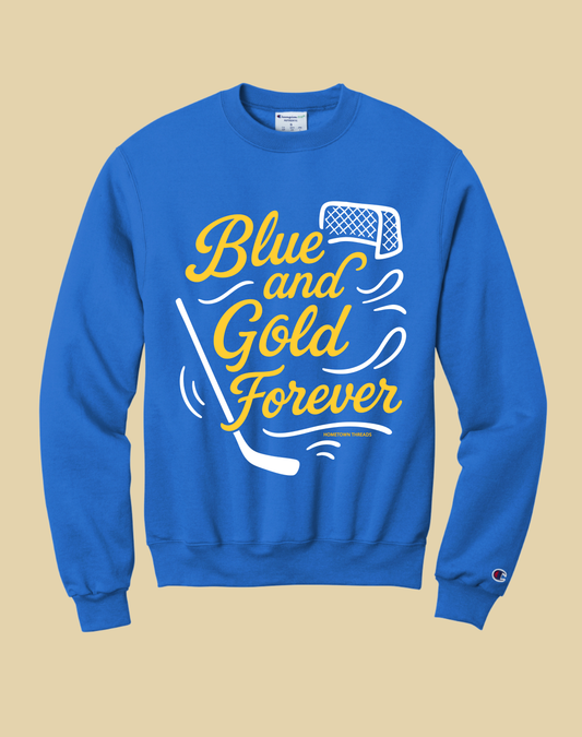 Blue and Gold Hockey Crew
