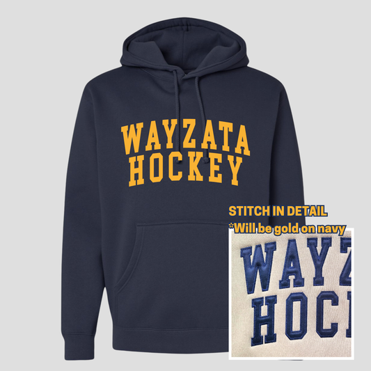 Wayzata Hockey Applique Hoodie - Navy